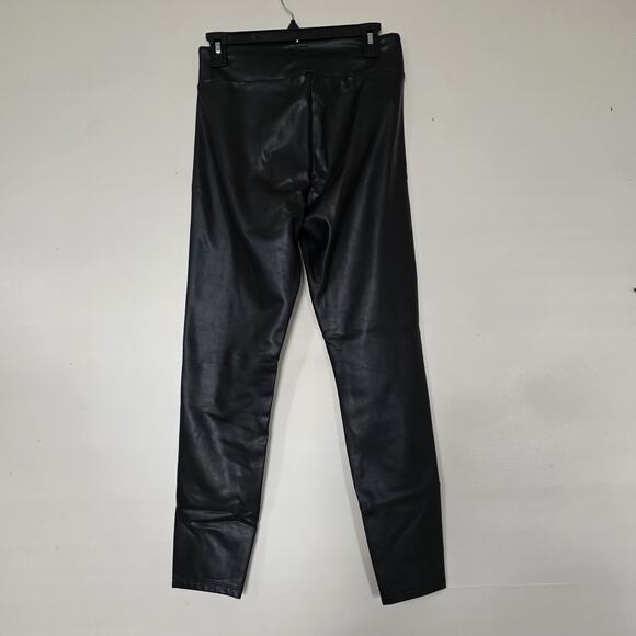 Abercrombie & Fitch Faux Leather Leggings Vegan Pants Women M Black Stretch - Picture 4 of 9